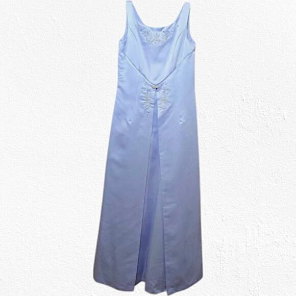 Y2K Vintage Purple Rhinestone Embellished Ball Gown Dress Flower Girl Size 12 - Picture 2 of 16